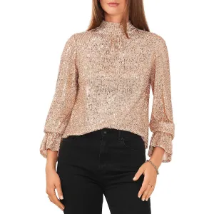 1.State Womens Mesh Sequined Pullover Top