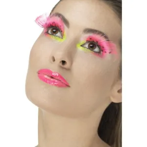 80s Polka Dot Eyelashes - Neon Pink