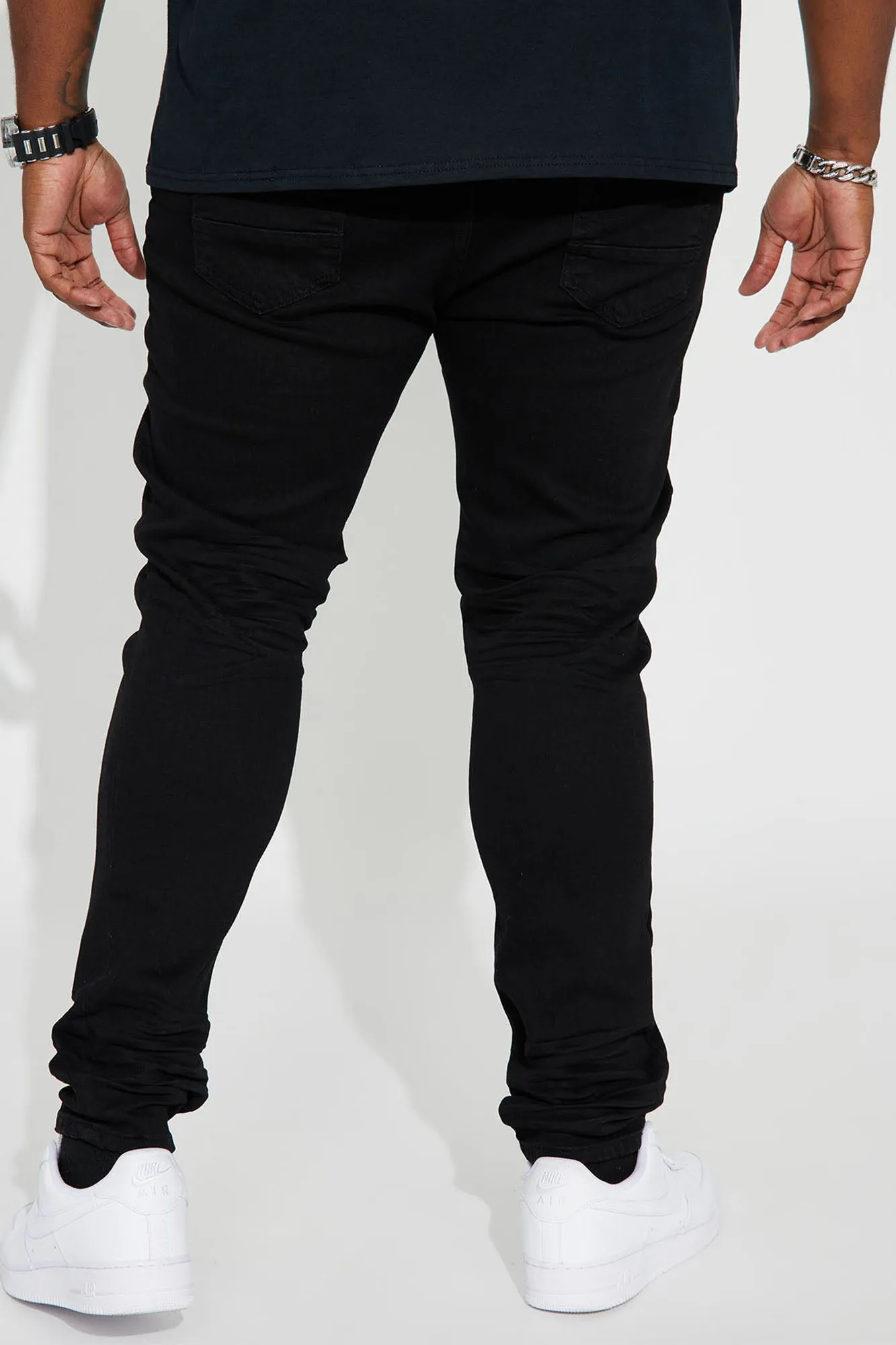 About Me Ripped Stacked Skinny Jeans - Black