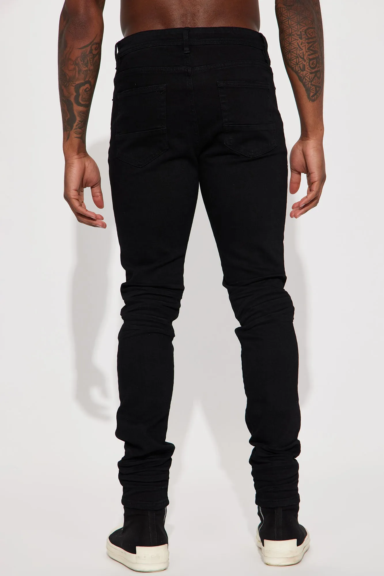 About Me Ripped Stacked Skinny Jeans - Black