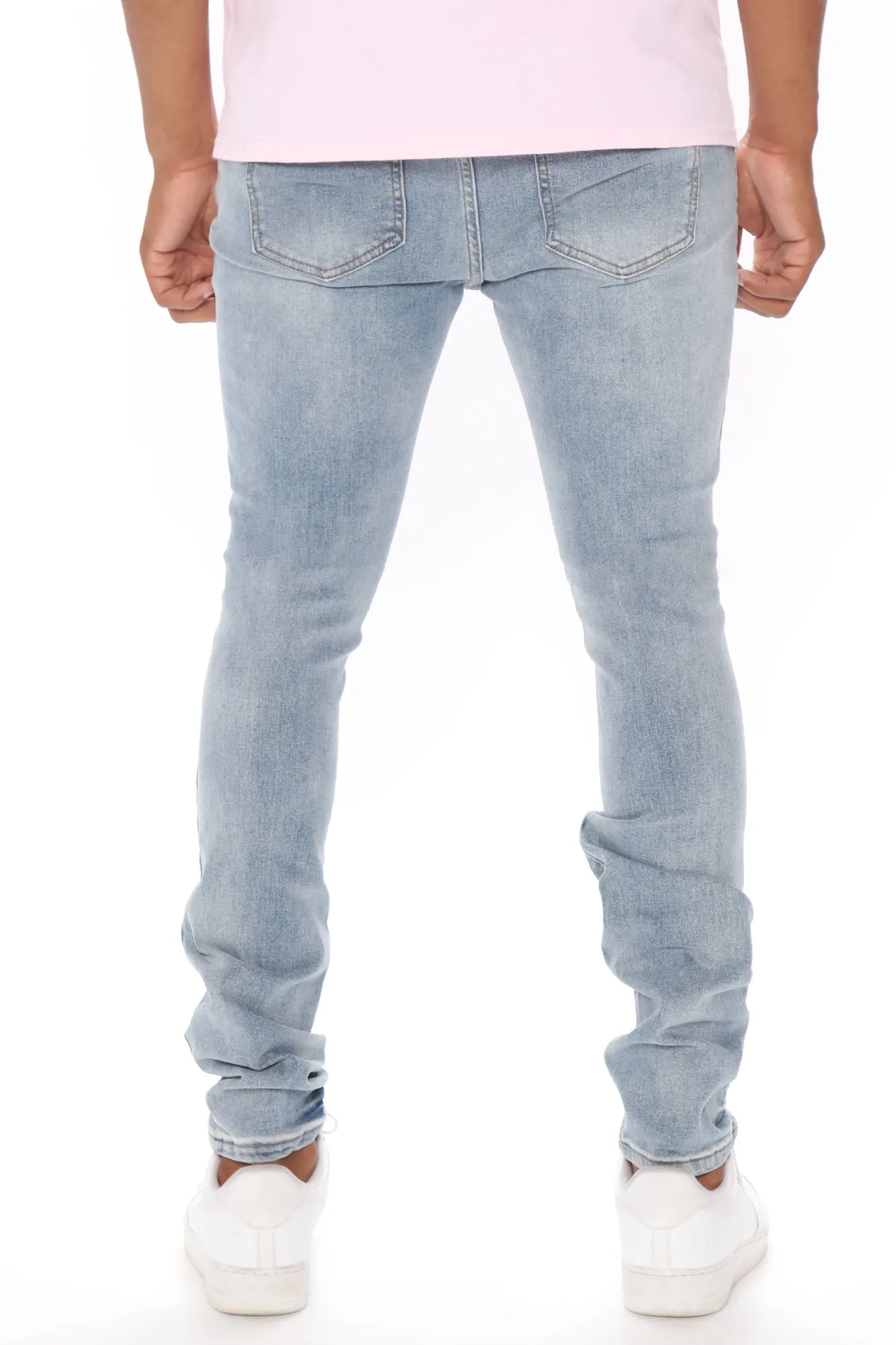 Ain't Got Nothing To Lose Stacked Skinny Jeans - Light Wash