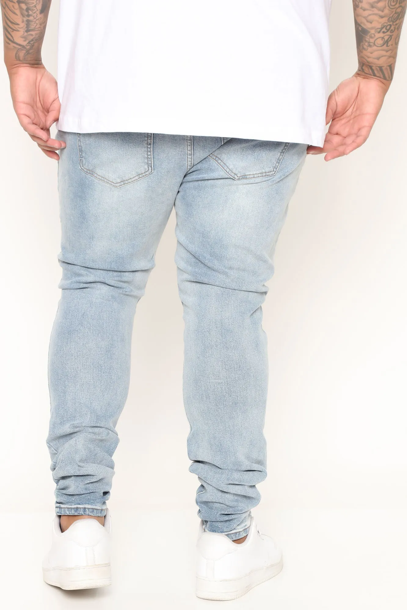 Ain't Got Nothing To Lose Stacked Skinny Jeans - Light Wash