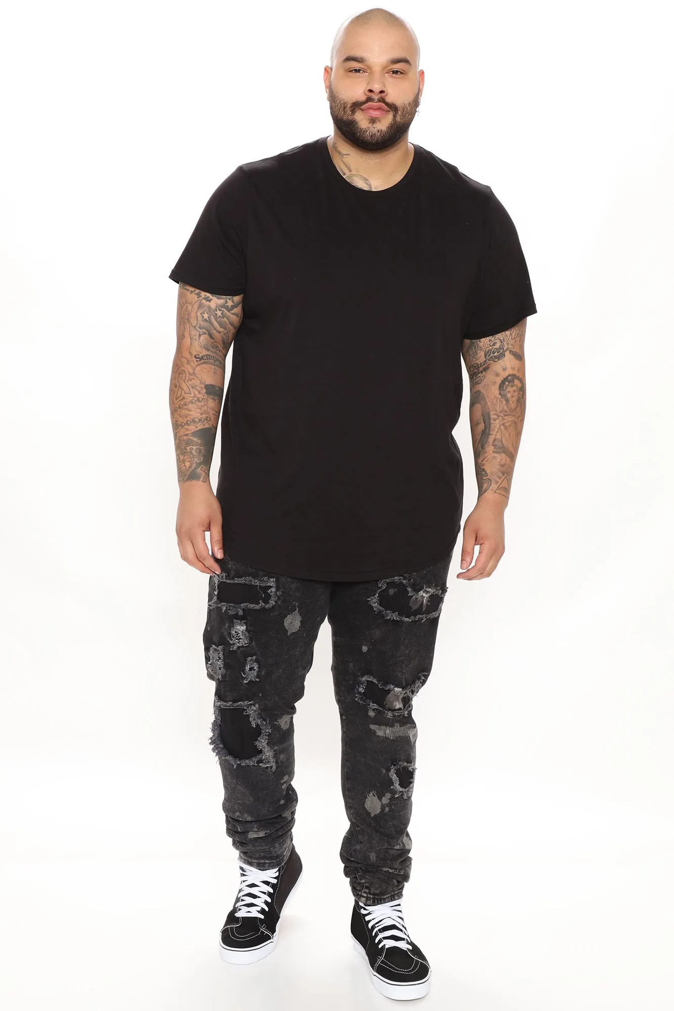 All Out Ripped Stacked Skinny Jeans - Black