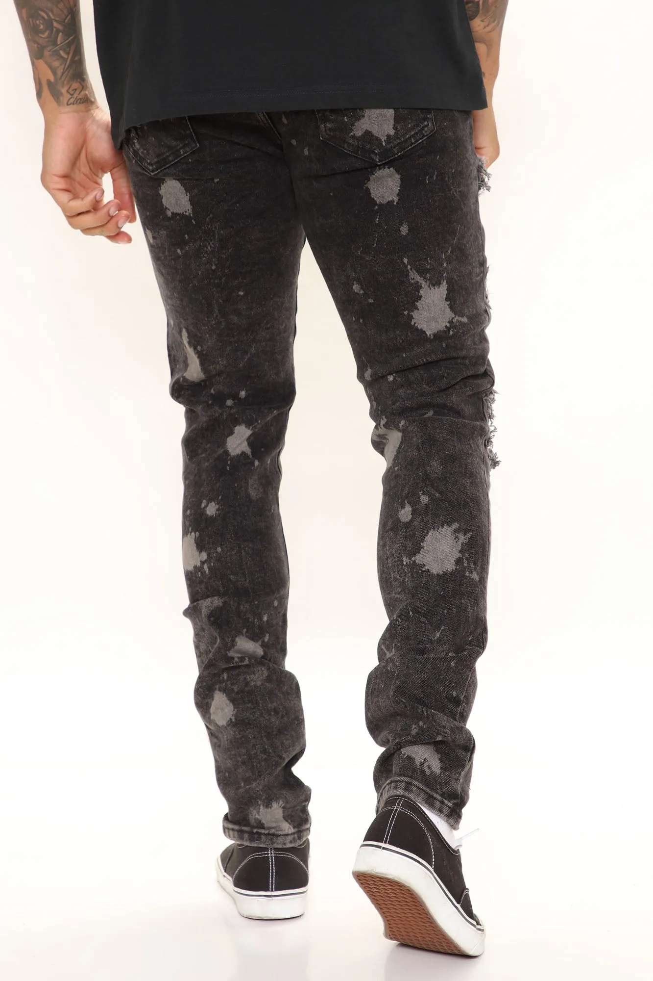 All Out Ripped Stacked Skinny Jeans - Black