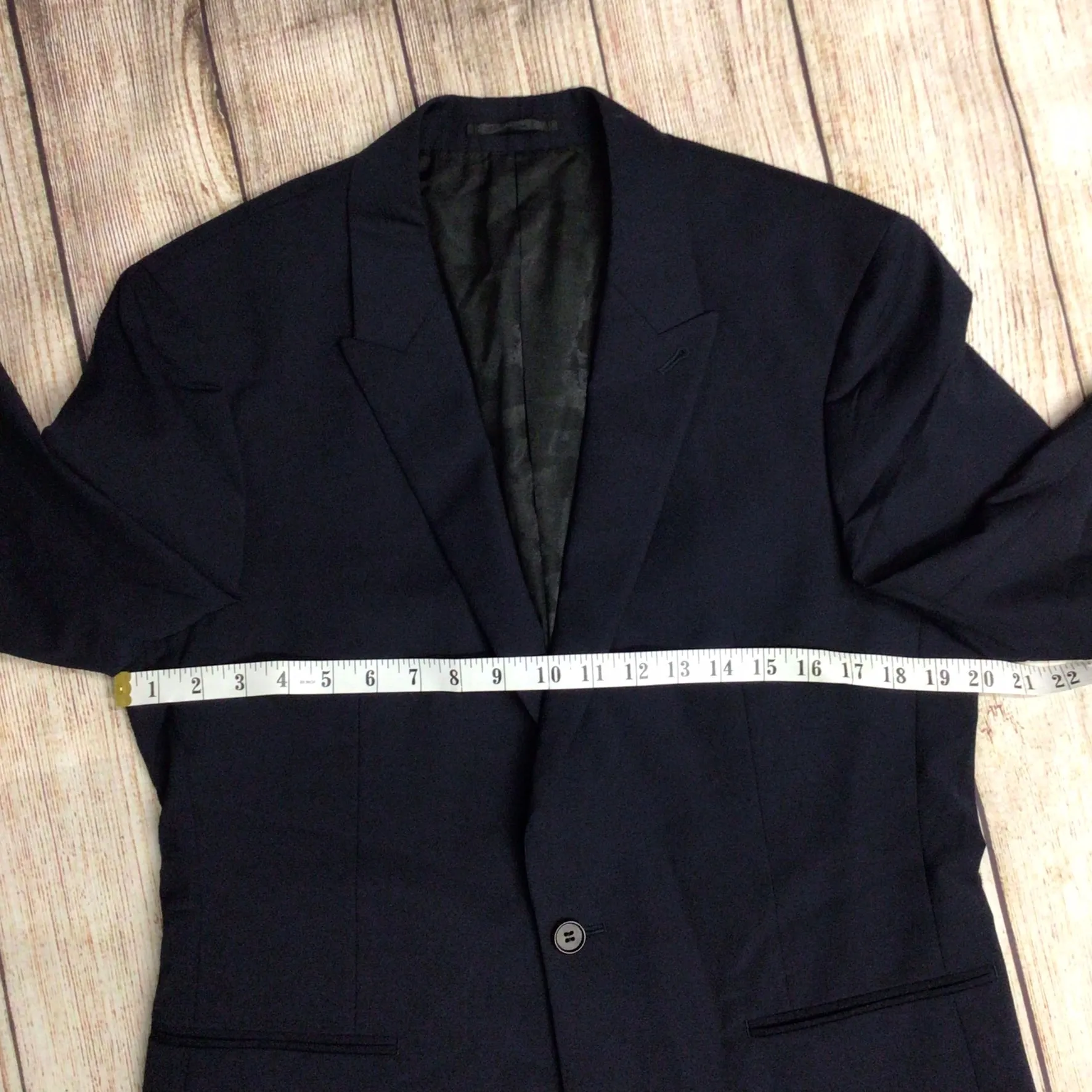 AllSaints Navy Blue One Button Blazer Jacket Size Ch40" (approx.)