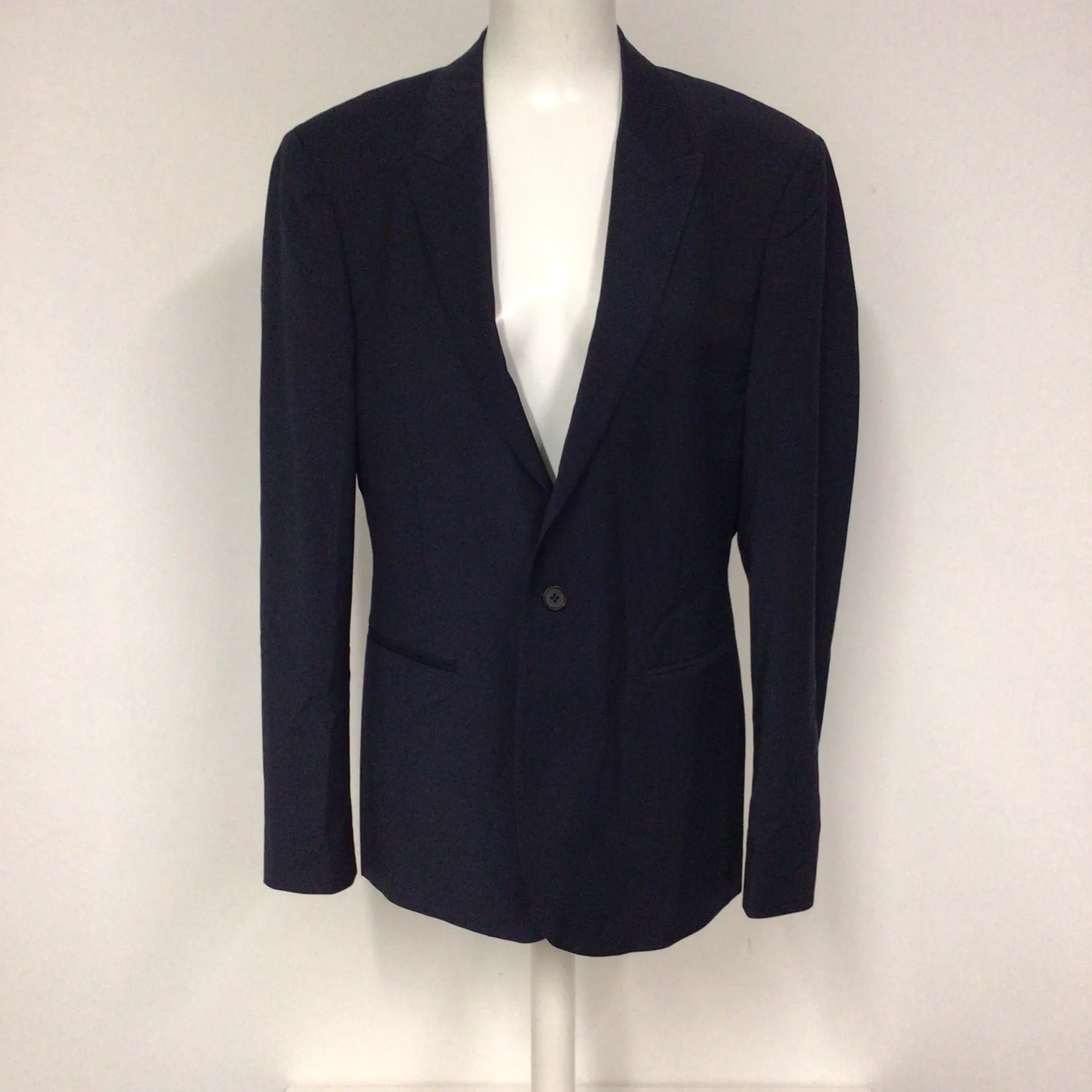 AllSaints Navy Blue One Button Blazer Jacket Size Ch40" (approx.)