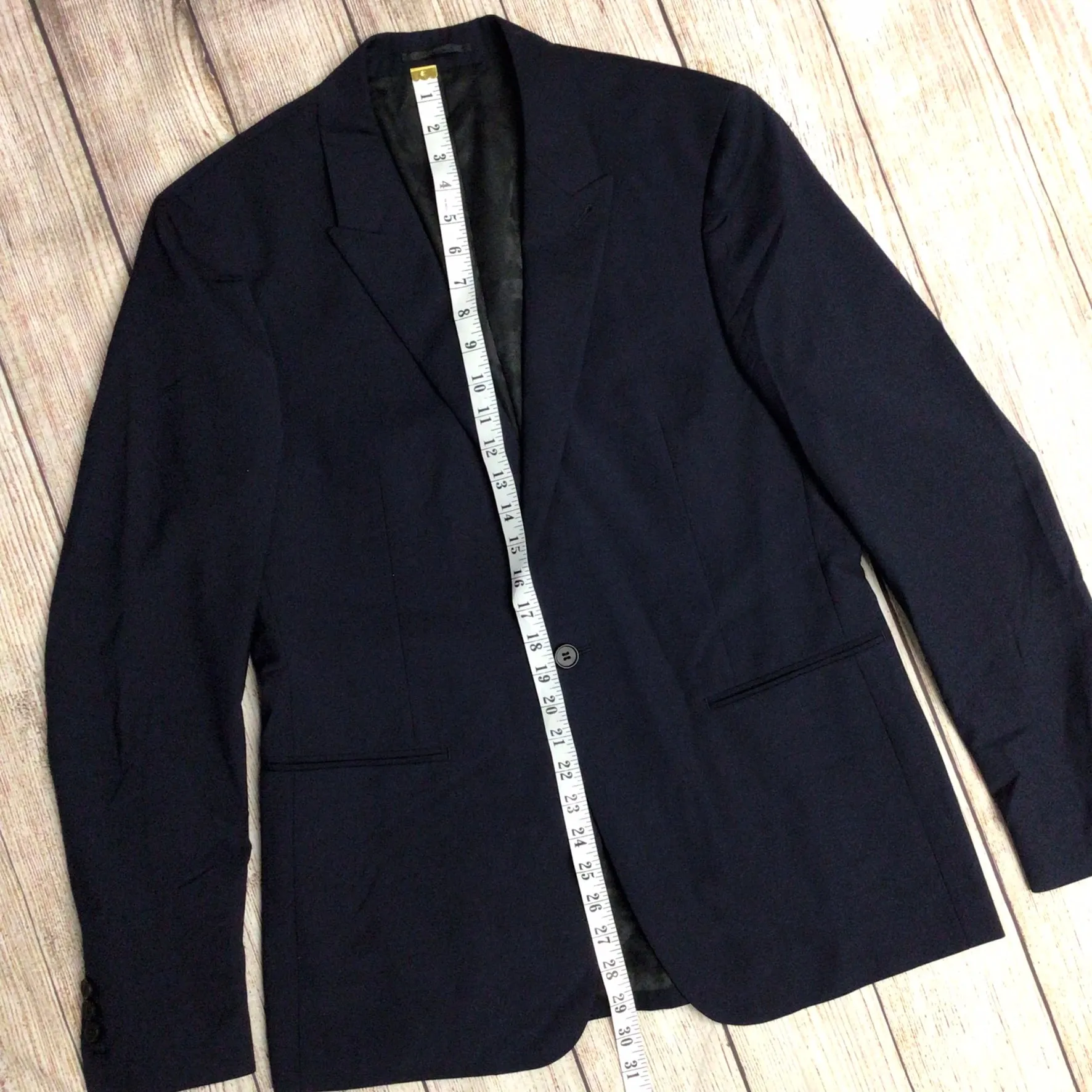 AllSaints Navy Blue One Button Blazer Jacket Size Ch40" (approx.)