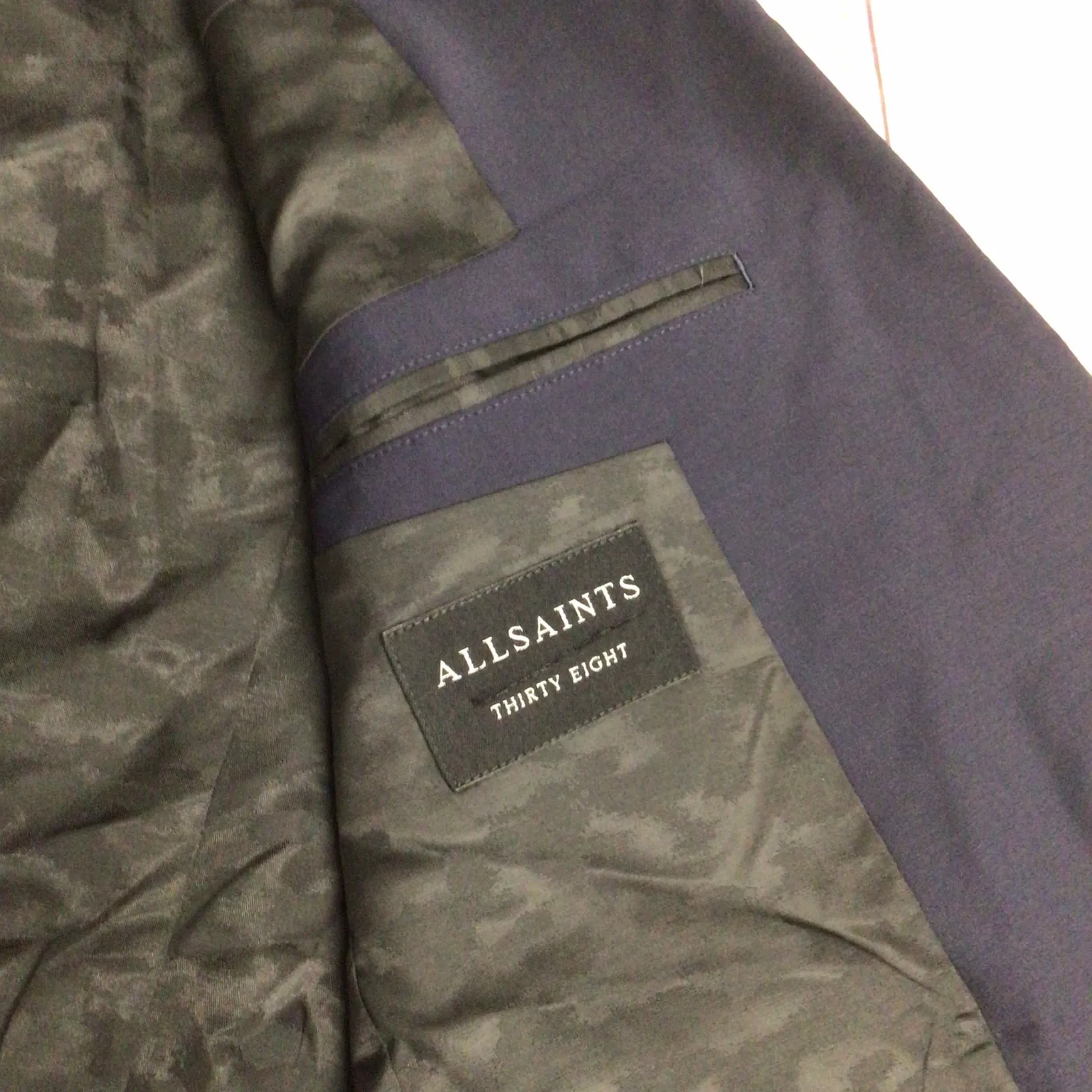 AllSaints Navy Blue One Button Blazer Jacket Size Ch40" (approx.)