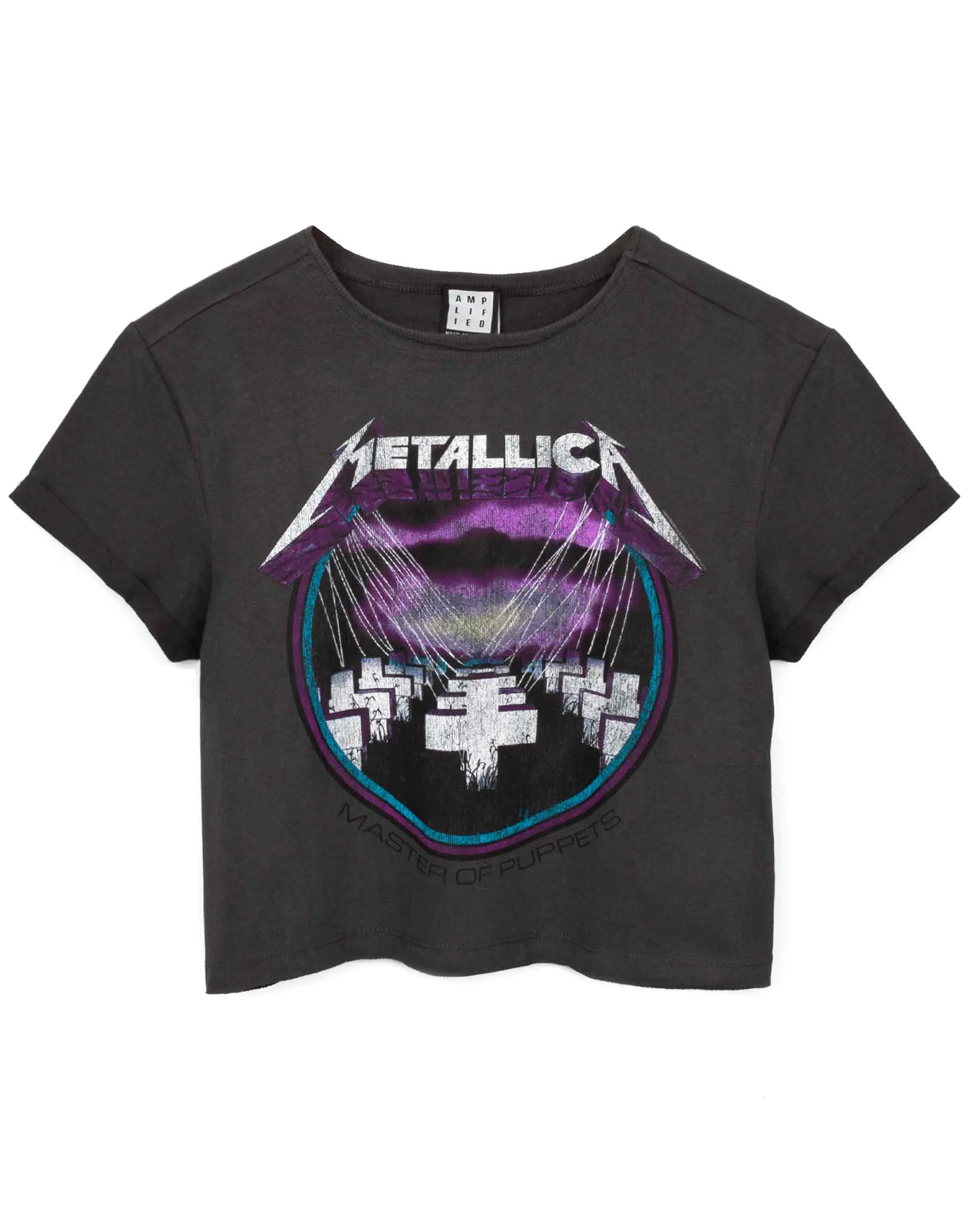 Amplified Metallica Master Of Puppets Women's Cropped T-Shirt