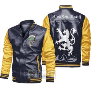 Anderson Family Crest Leather Bomber Jacket Lion Rampant Alba Gu Brath Style