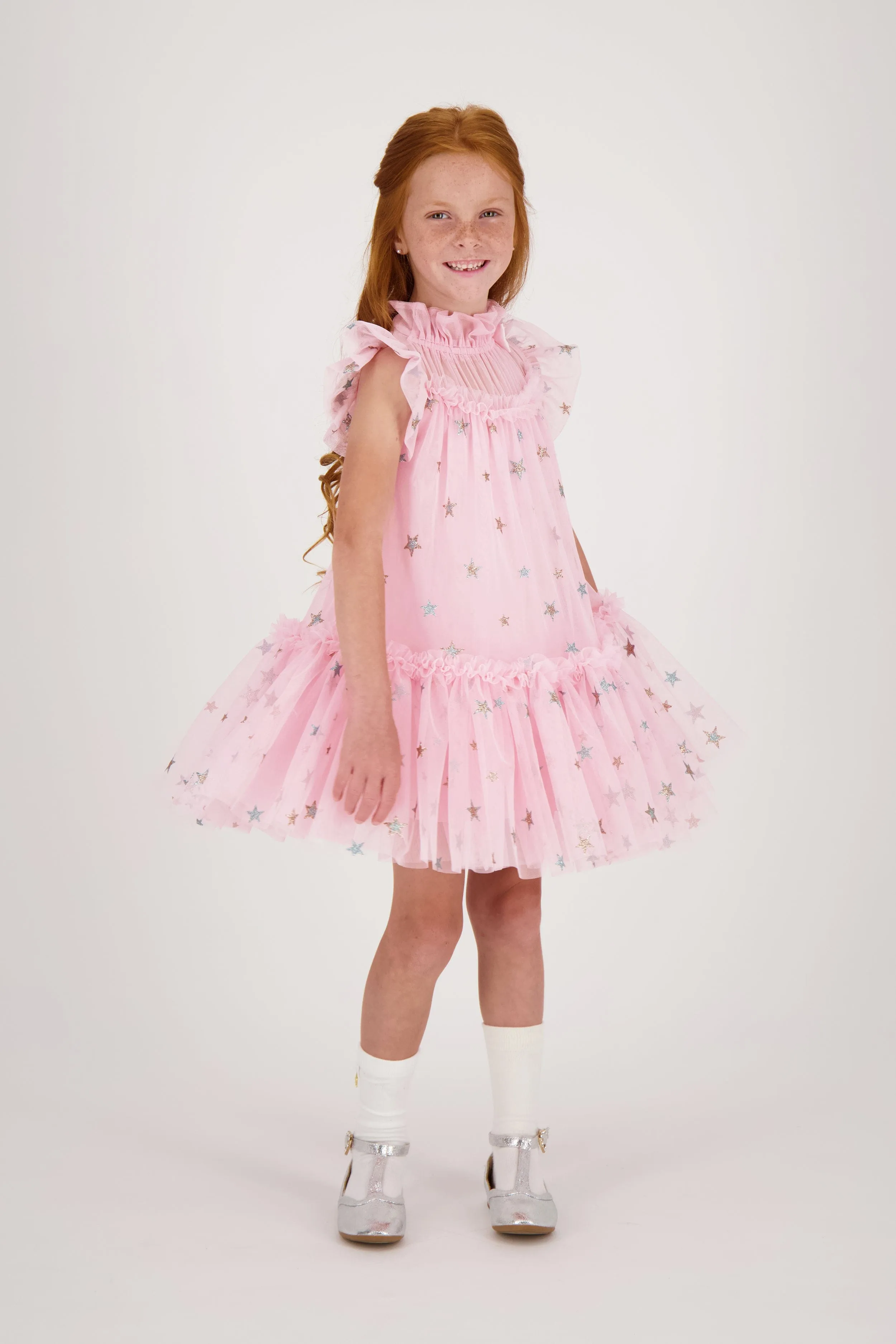 Angels Face Girls Marigold Star Dress in Pink