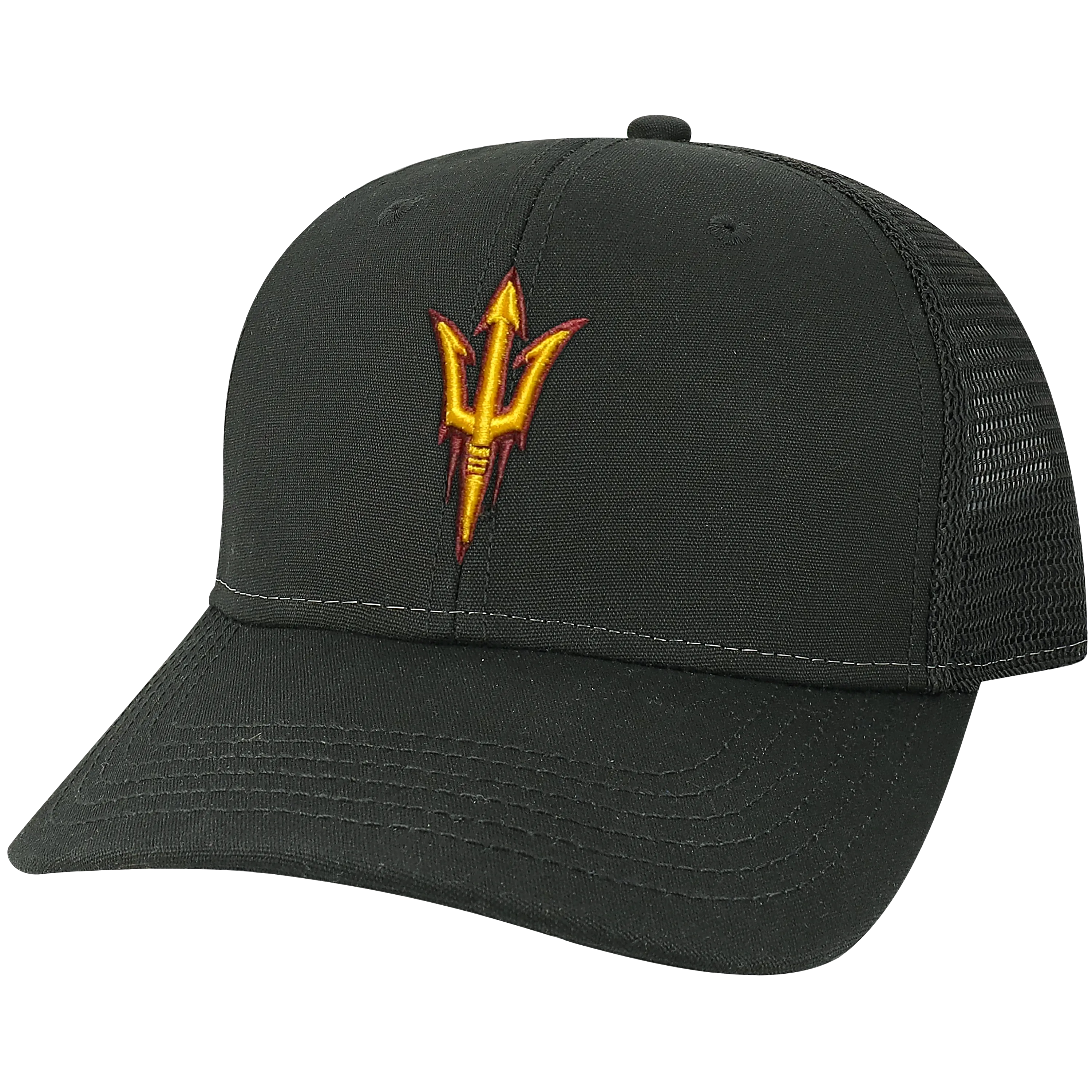 Arizona State Sun Devils Black Mid-Pro Snapback Adjustable Trucker Hat