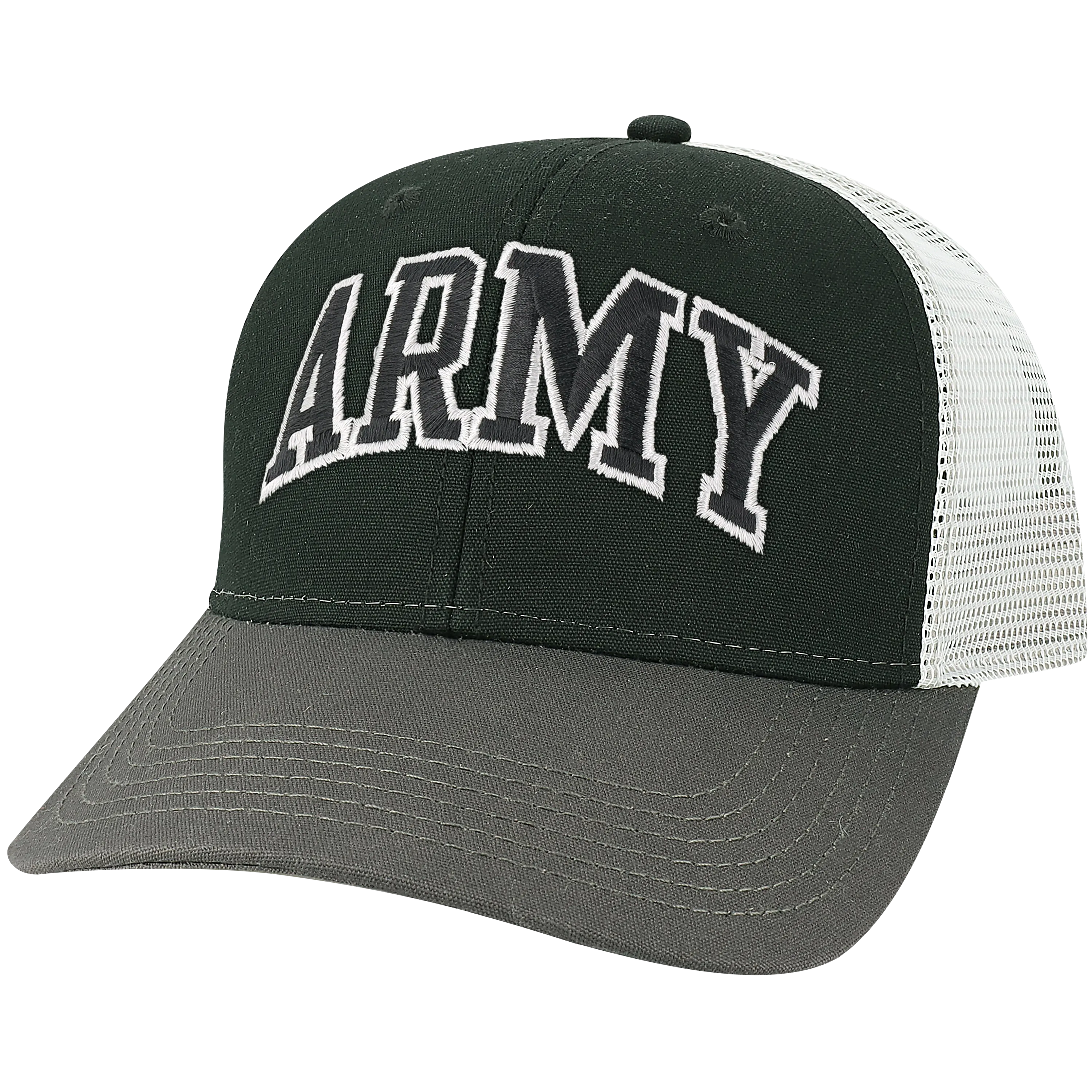 Army Black Knights Black/Dark Grey/Silver Mid-Pro Snapback Adjustable Trucker Hat