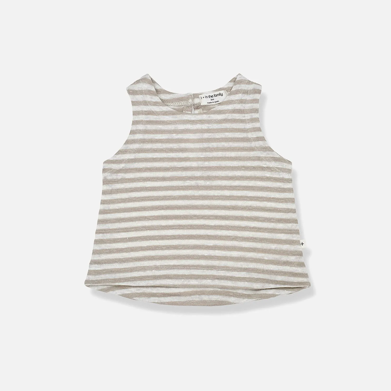 Baby & Kids Linen Jersey Janna Sleeveless Top - Beige/Ivory Stripe