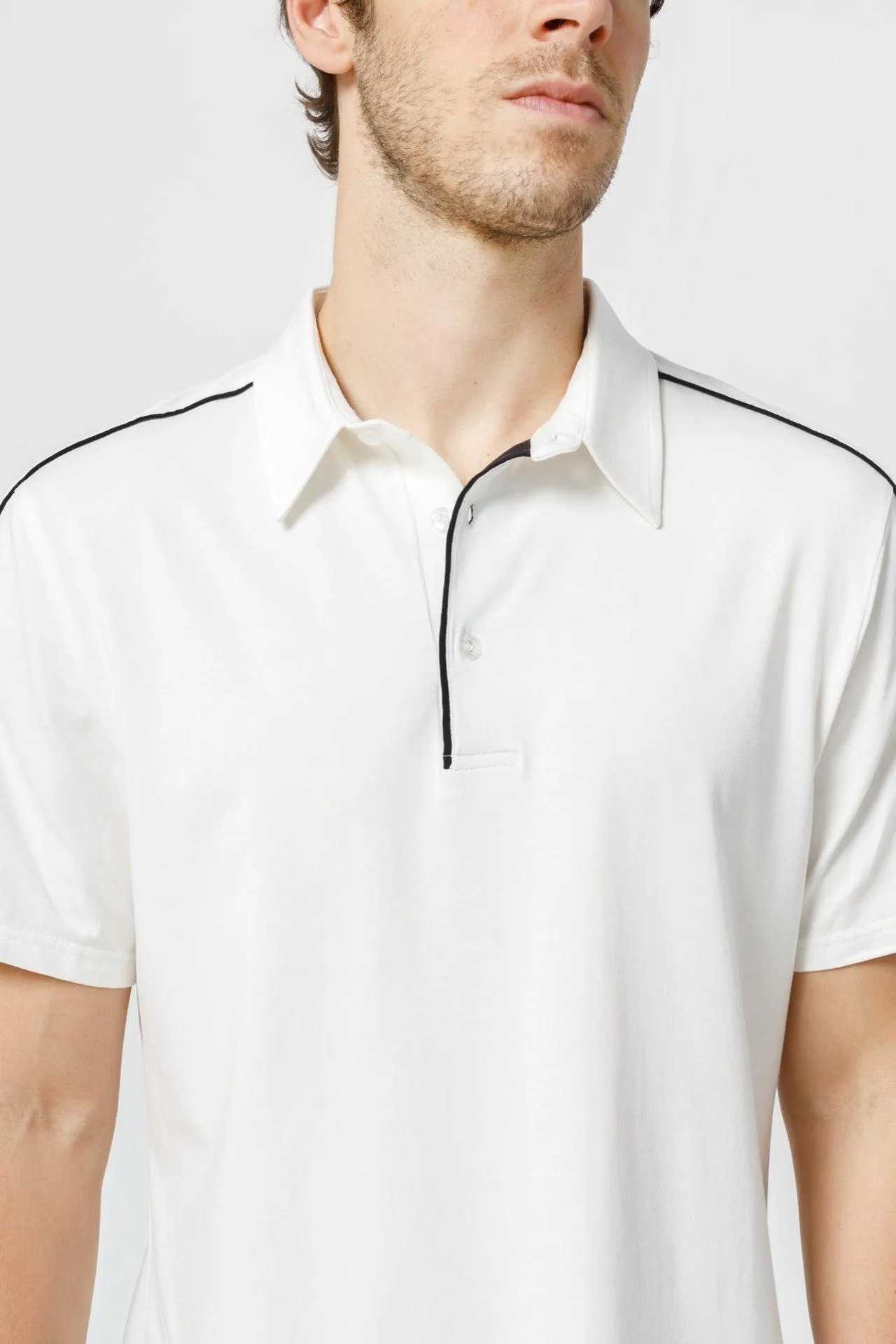 Bamboo Contrast Piping Polo Shirt