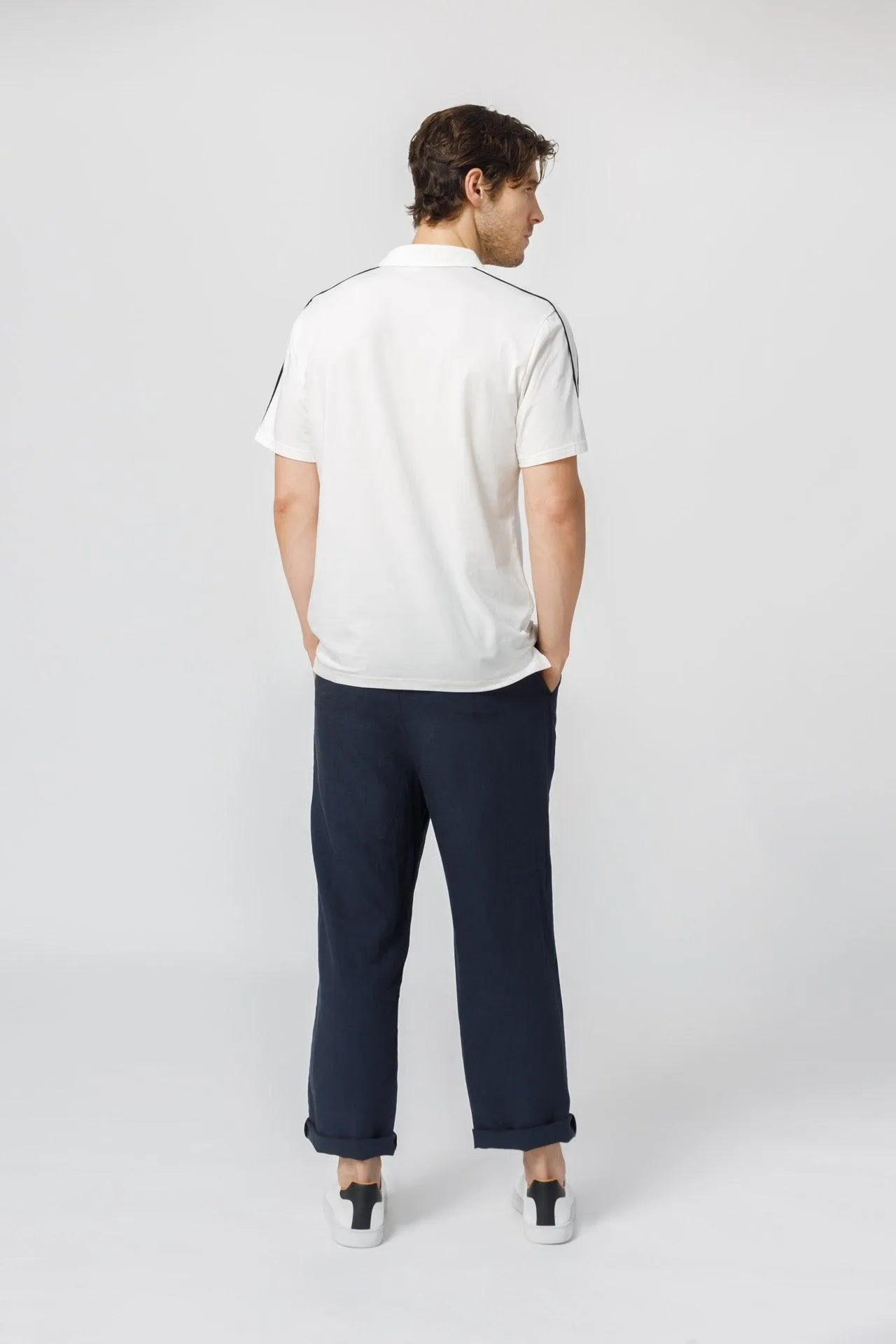 Bamboo Contrast Piping Polo Shirt