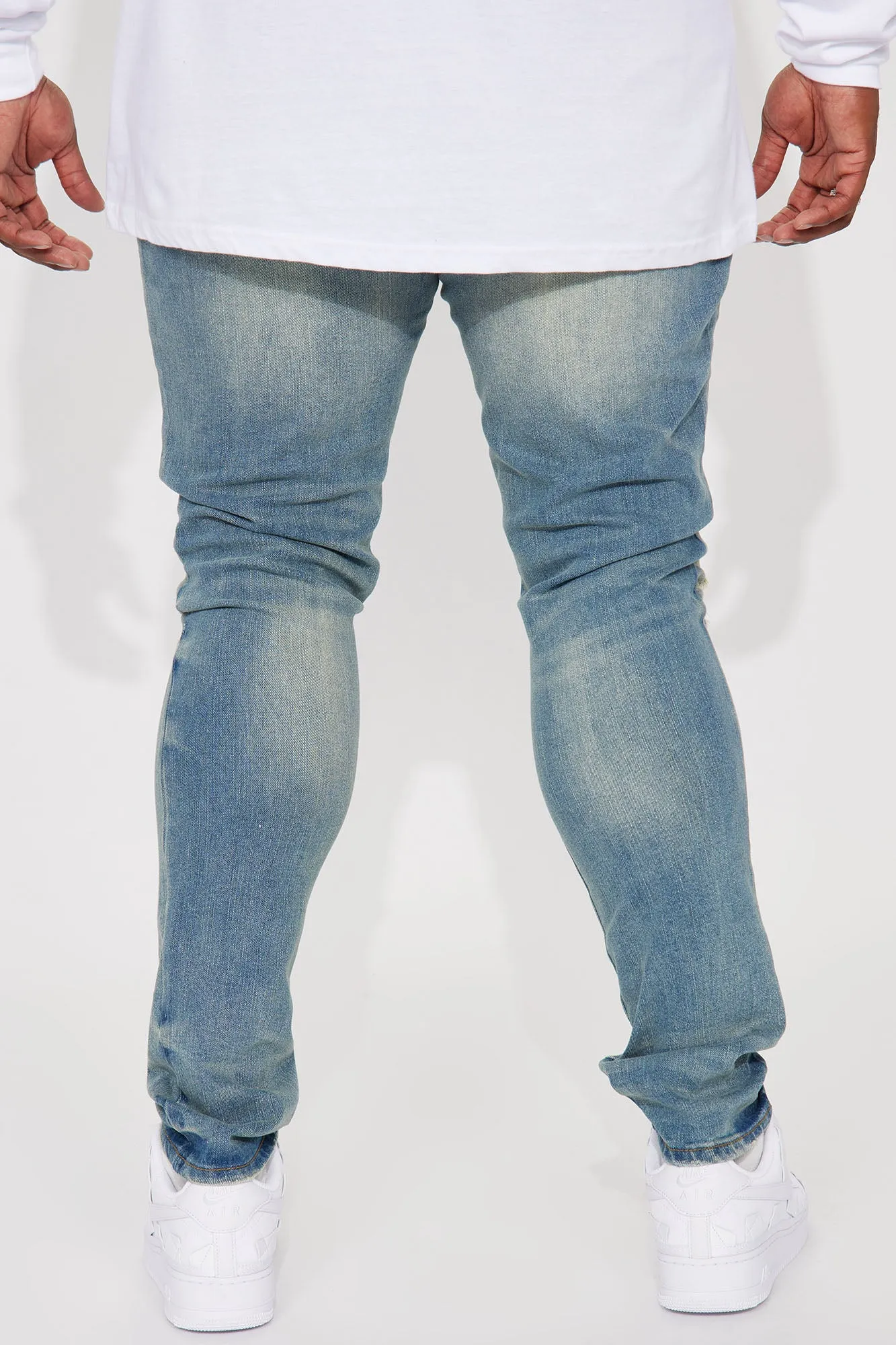 Be Like This Moto Stacked Skinny Jeans - Medium Wash