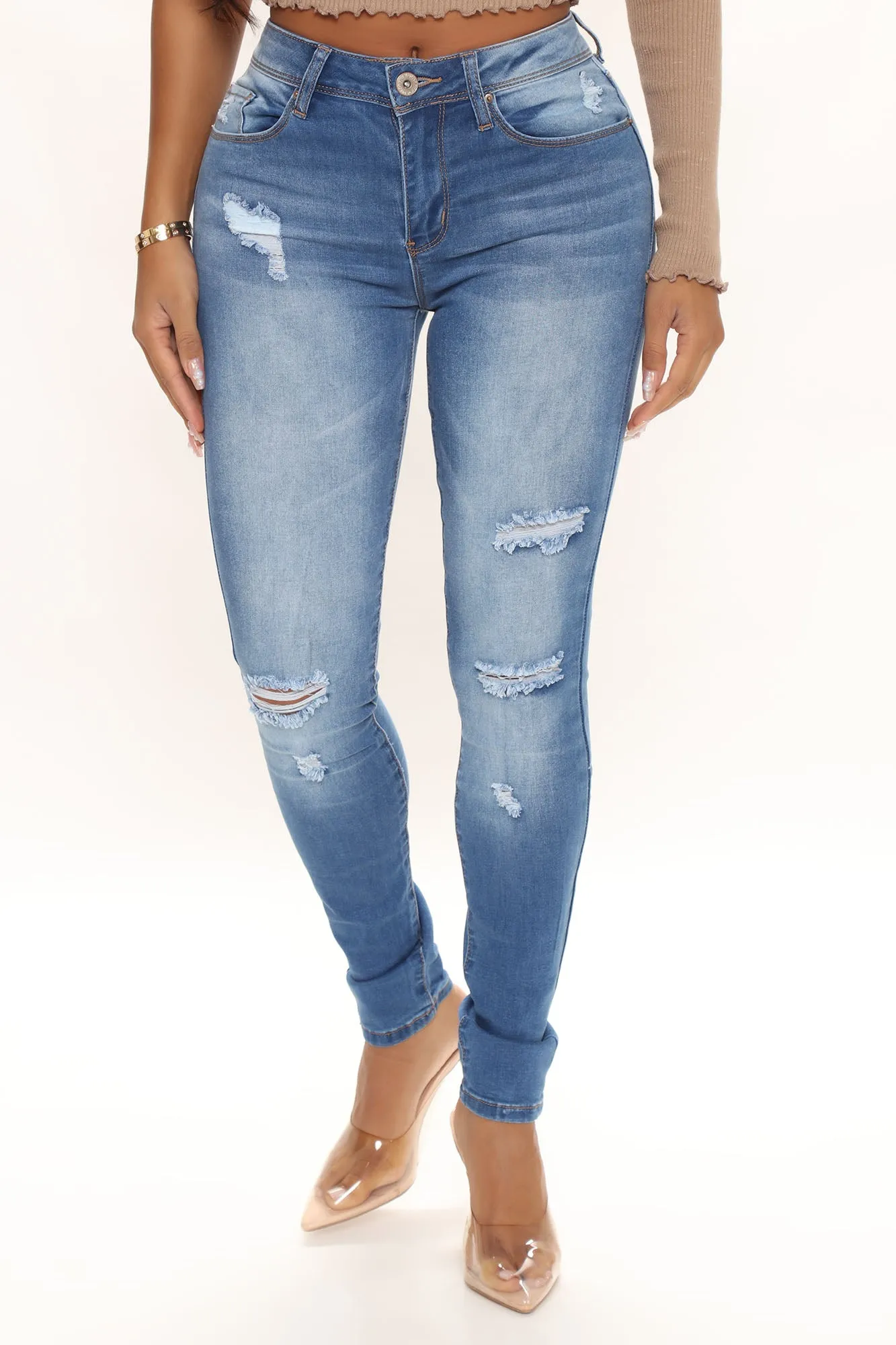 Better For You Stretch Skinny Jeans - Medium Blue Wash