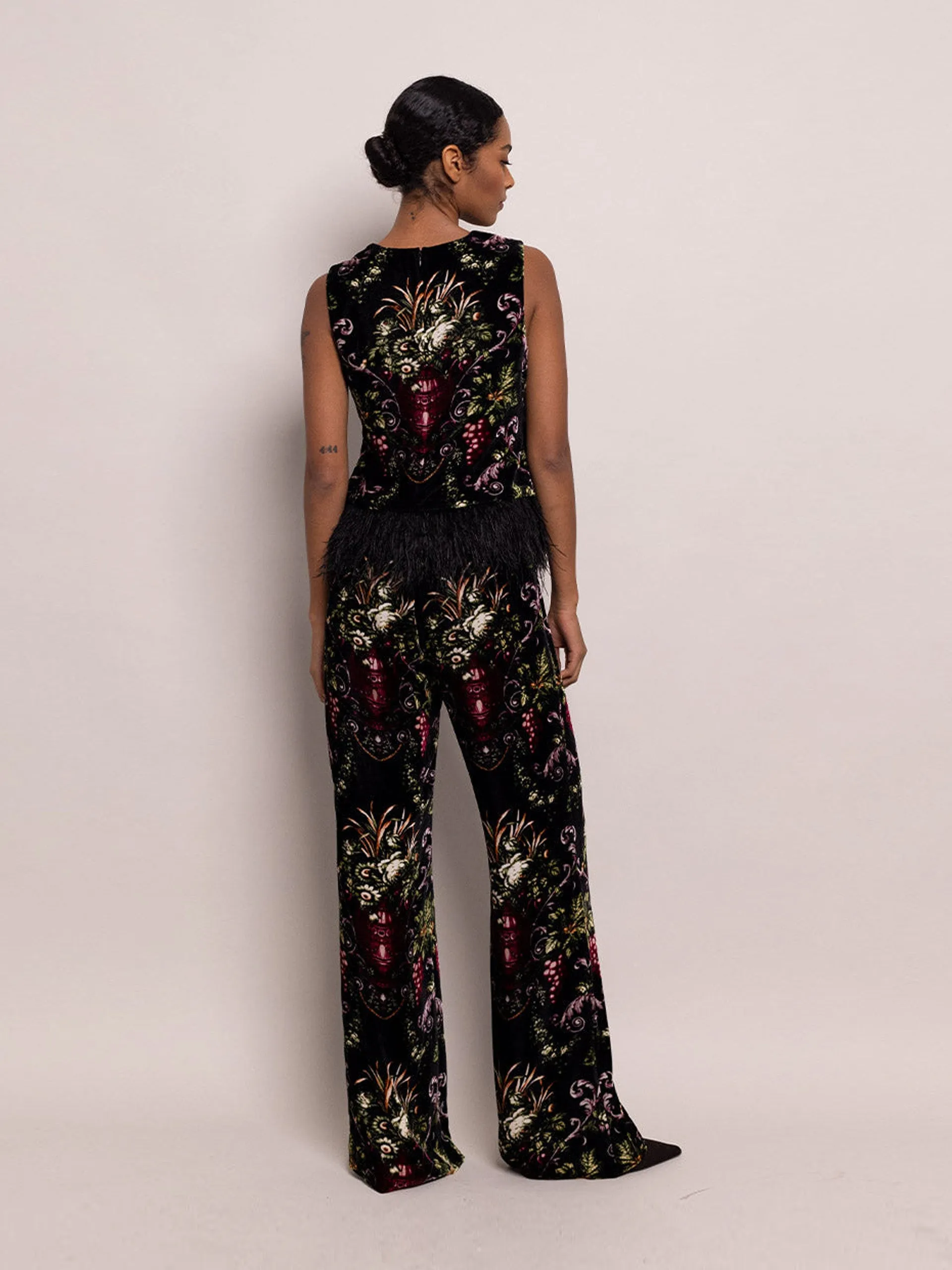 Black fleur Firenze pants