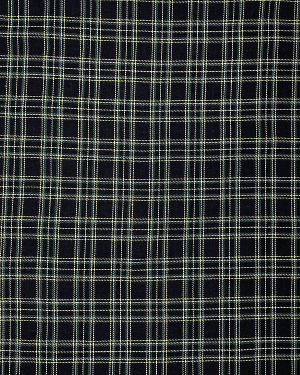 Black White Plaid Check Fabric | Cotton Twill