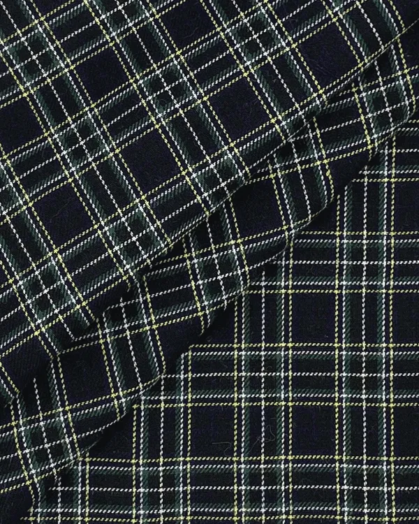 Black White Plaid Check Fabric | Cotton Twill