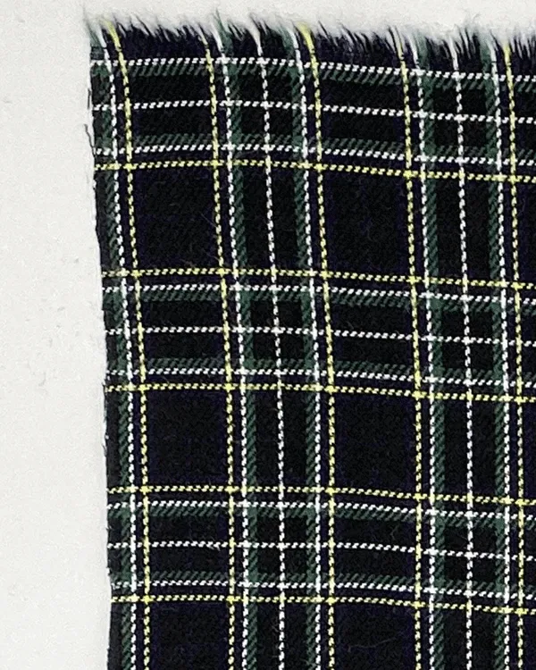 Black White Plaid Check Fabric | Cotton Twill