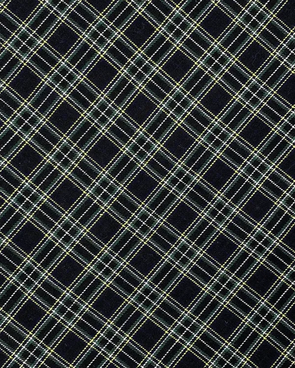 Black White Plaid Check Fabric | Cotton Twill