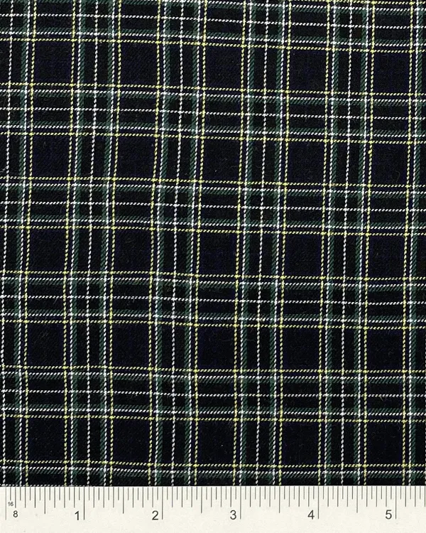 Black White Plaid Check Fabric | Cotton Twill