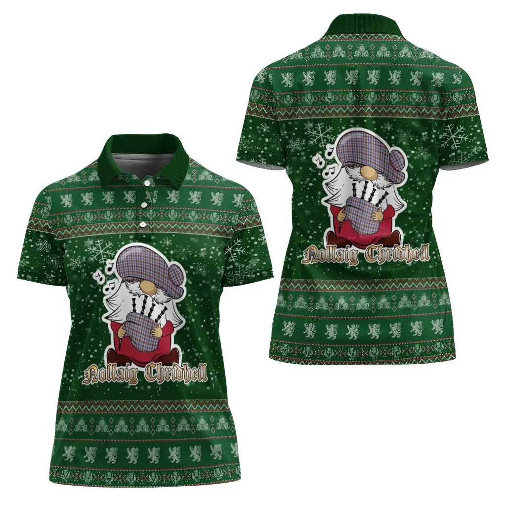 Boswell Clan Christmas Family Polo Shirt with Funny Gnome Playing Bagpipes