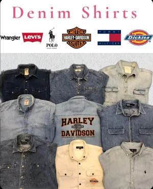 Branded Denim shirts Harley Davidson Polo Ralph Lauren Levi's Dickies Carhartt Tommy Hilfiger Wrangler L.L Bean