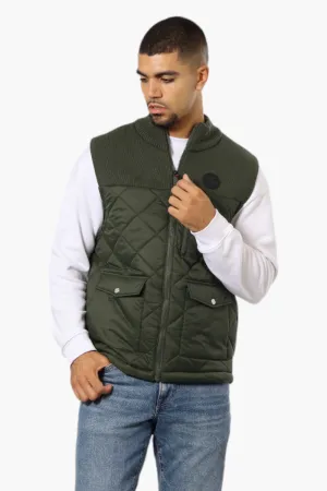 Canada Weather Gear Sweater Knit Polyfill Puffer Vest - Olive