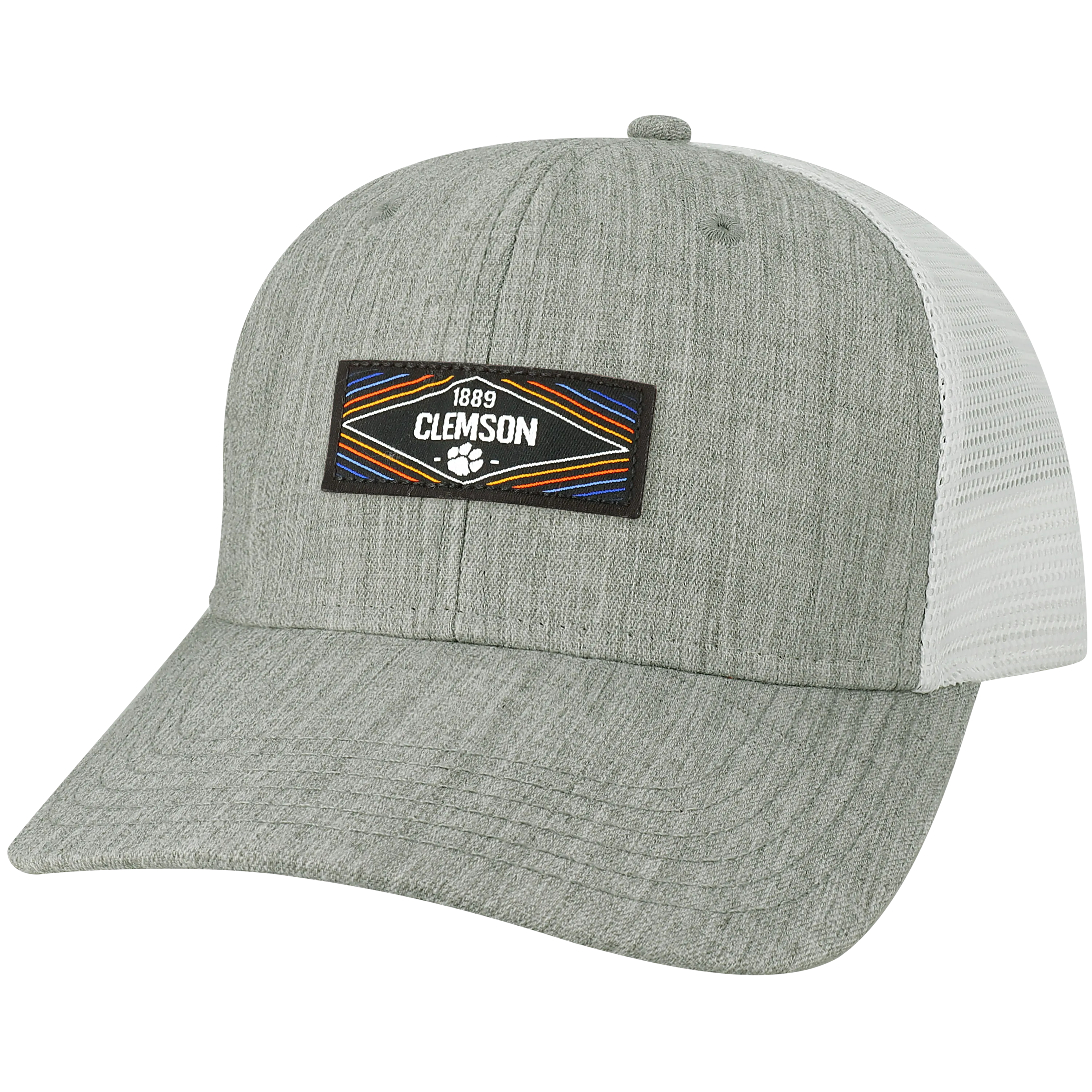 Clemson Mélange Grey/White Mid-Pro Snapback