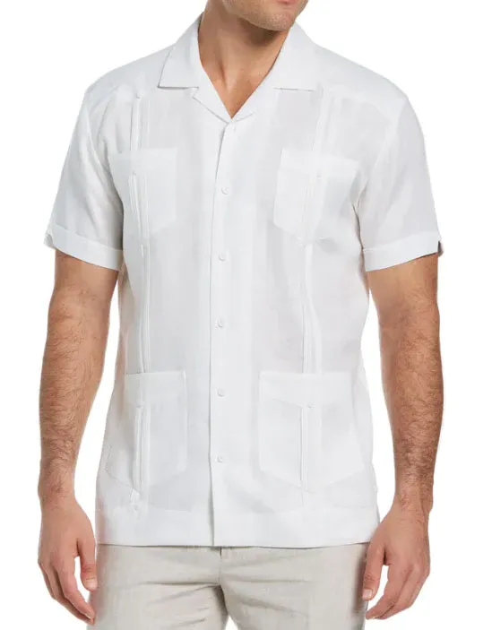 D’Accord Men's White Cuban Guayabera Shirt