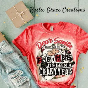 Dear Santa, sorry for all the F Bombs | Vintage Tshirt  | Distressed |Unisex Tee