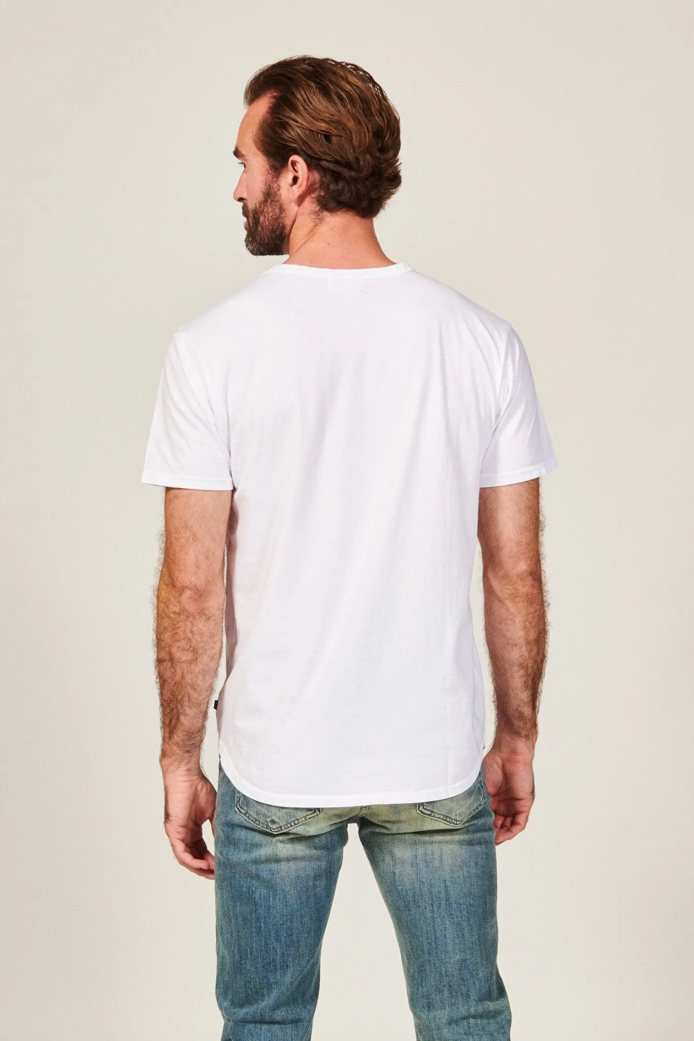 DIME CURVED HEM TEE | WHITE