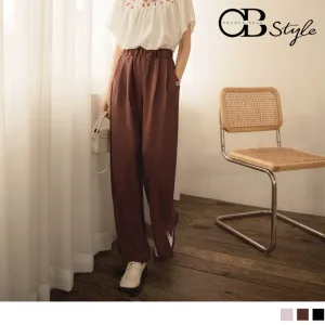 ELEGANT TUNIC HEM WIDE LEG PANTS