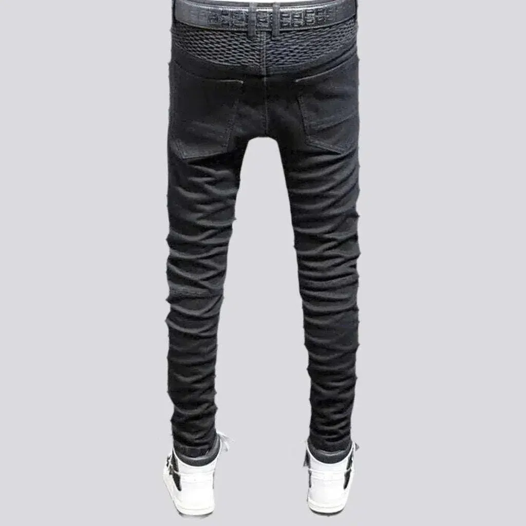 Embellished men's skinny jeans