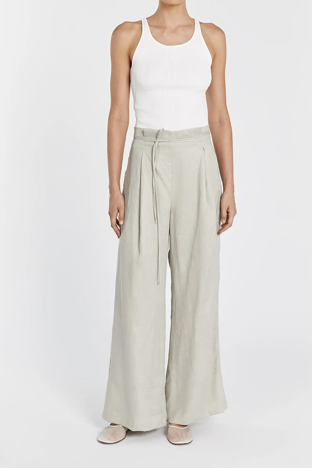 ENYO CHALK LINEN PANT