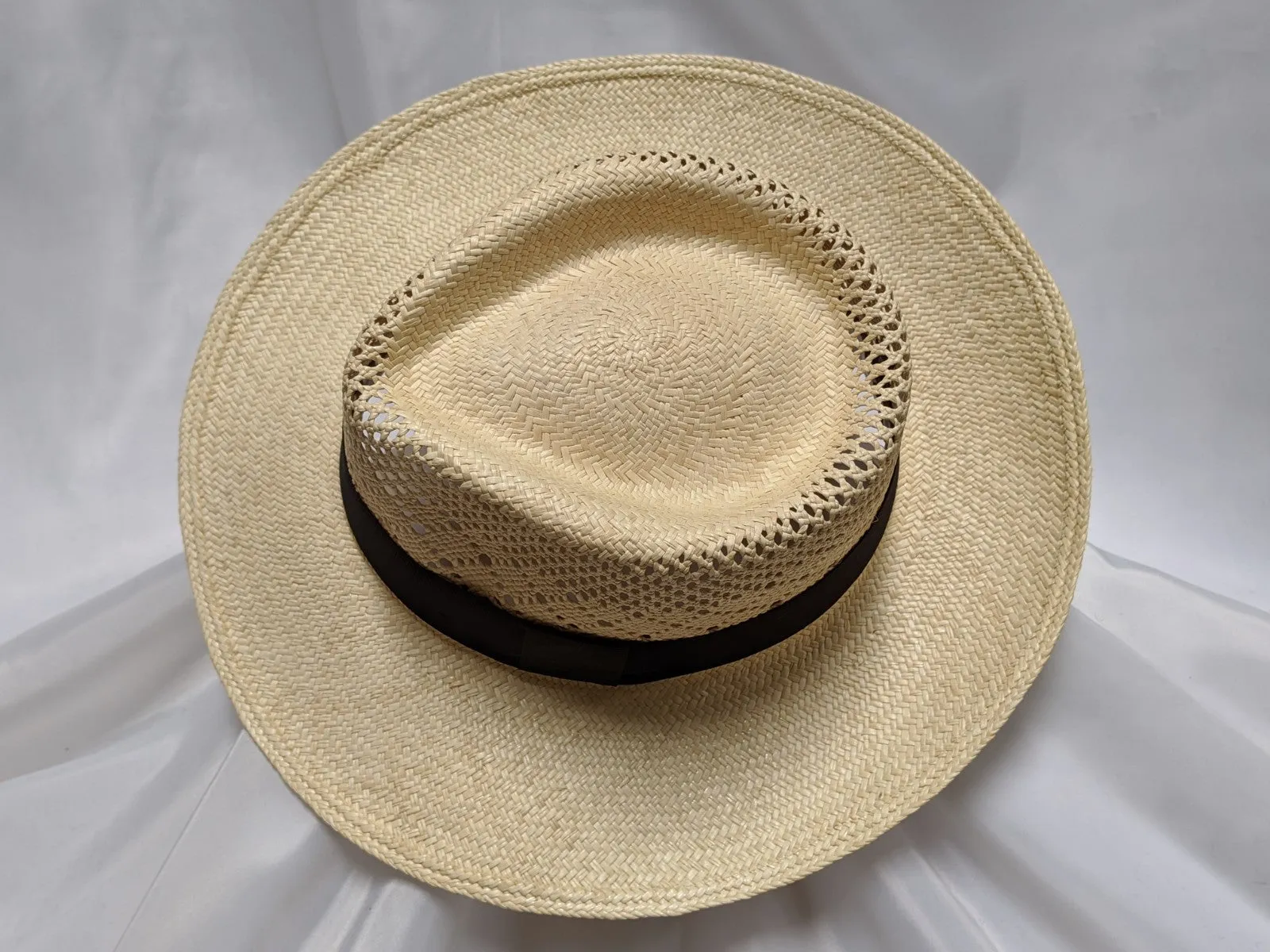 Fedora 7 1/4 - Natural (Montecristi Panama) #20-194 Open Weave