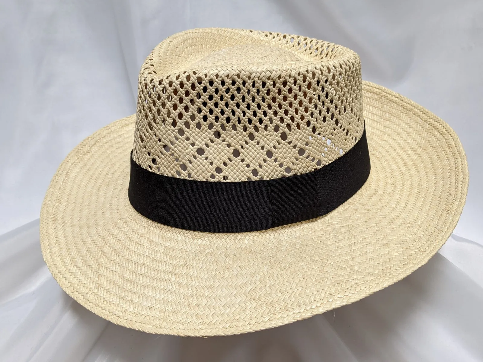 Fedora 7 1/4 - Natural (Montecristi Panama) #20-194 Open Weave