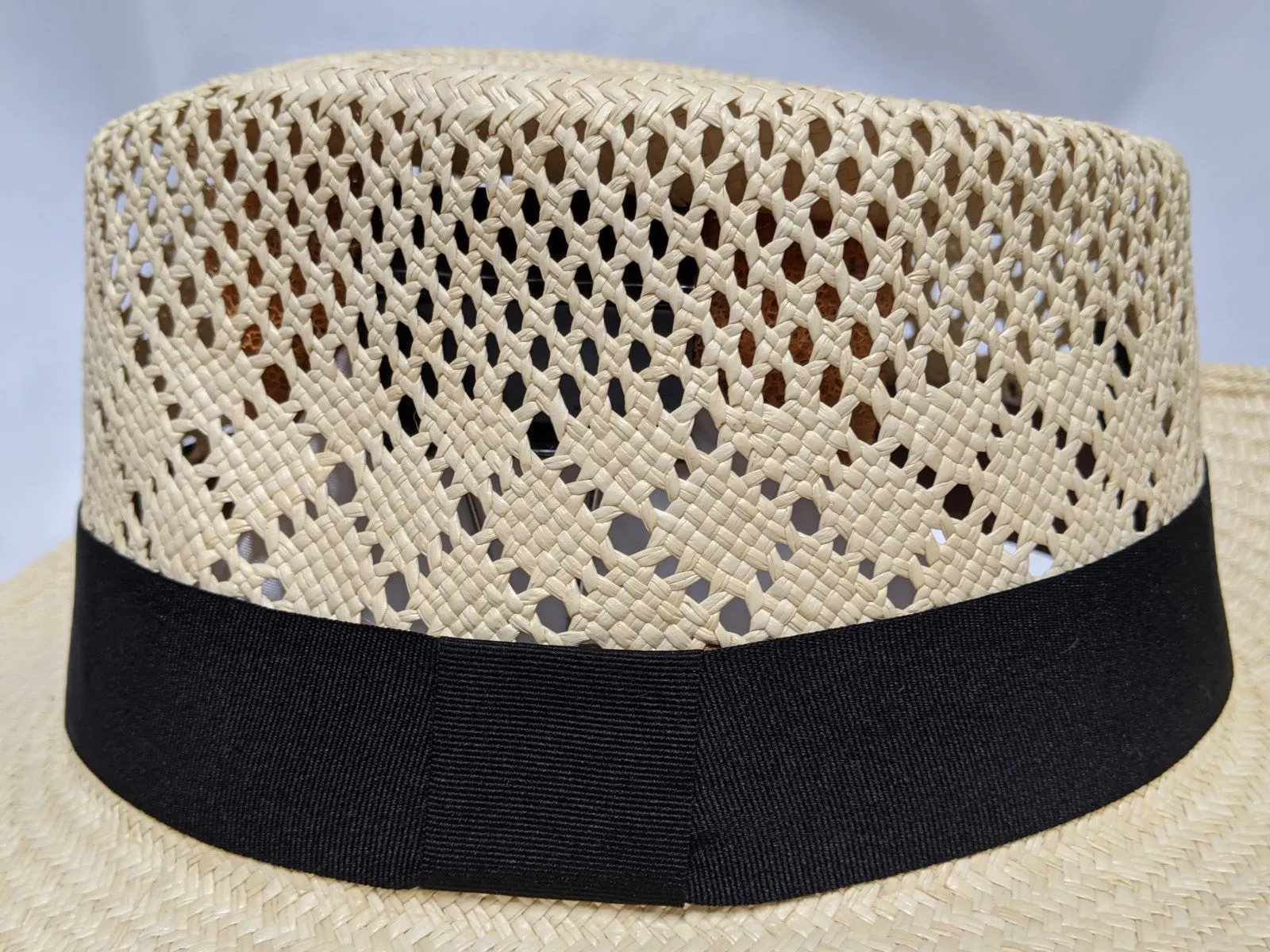 Fedora 7 1/4 - Natural (Montecristi Panama) #20-194 Open Weave