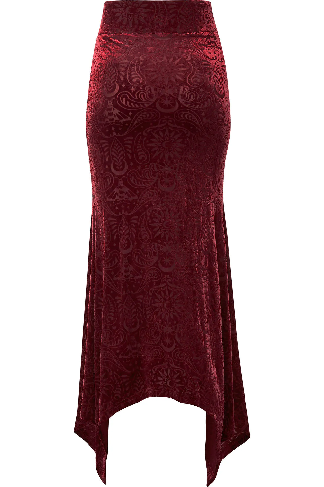 Genesis Burnout Velvet Maxi Skirt [WINE]