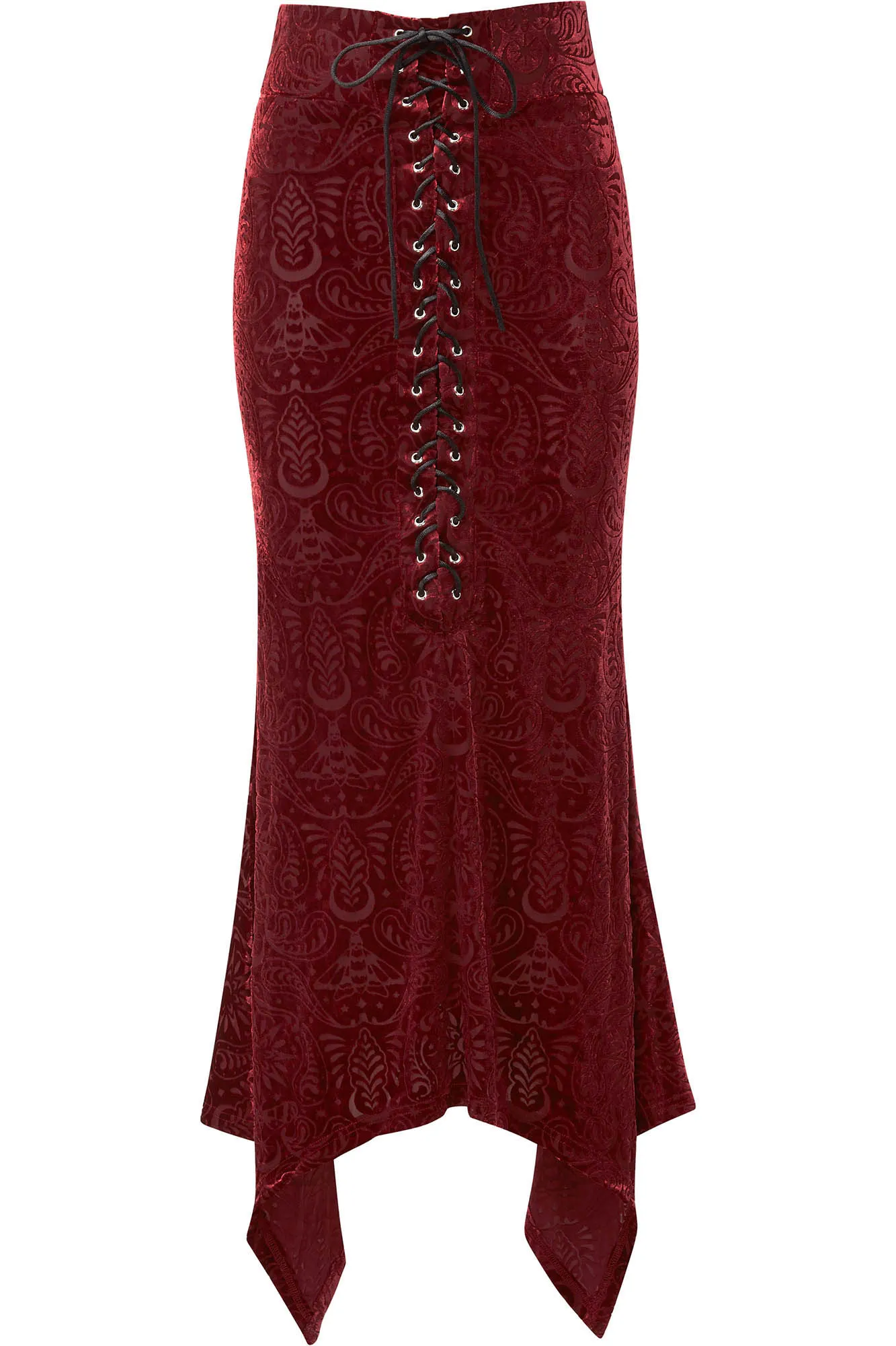 Genesis Burnout Velvet Maxi Skirt [WINE]