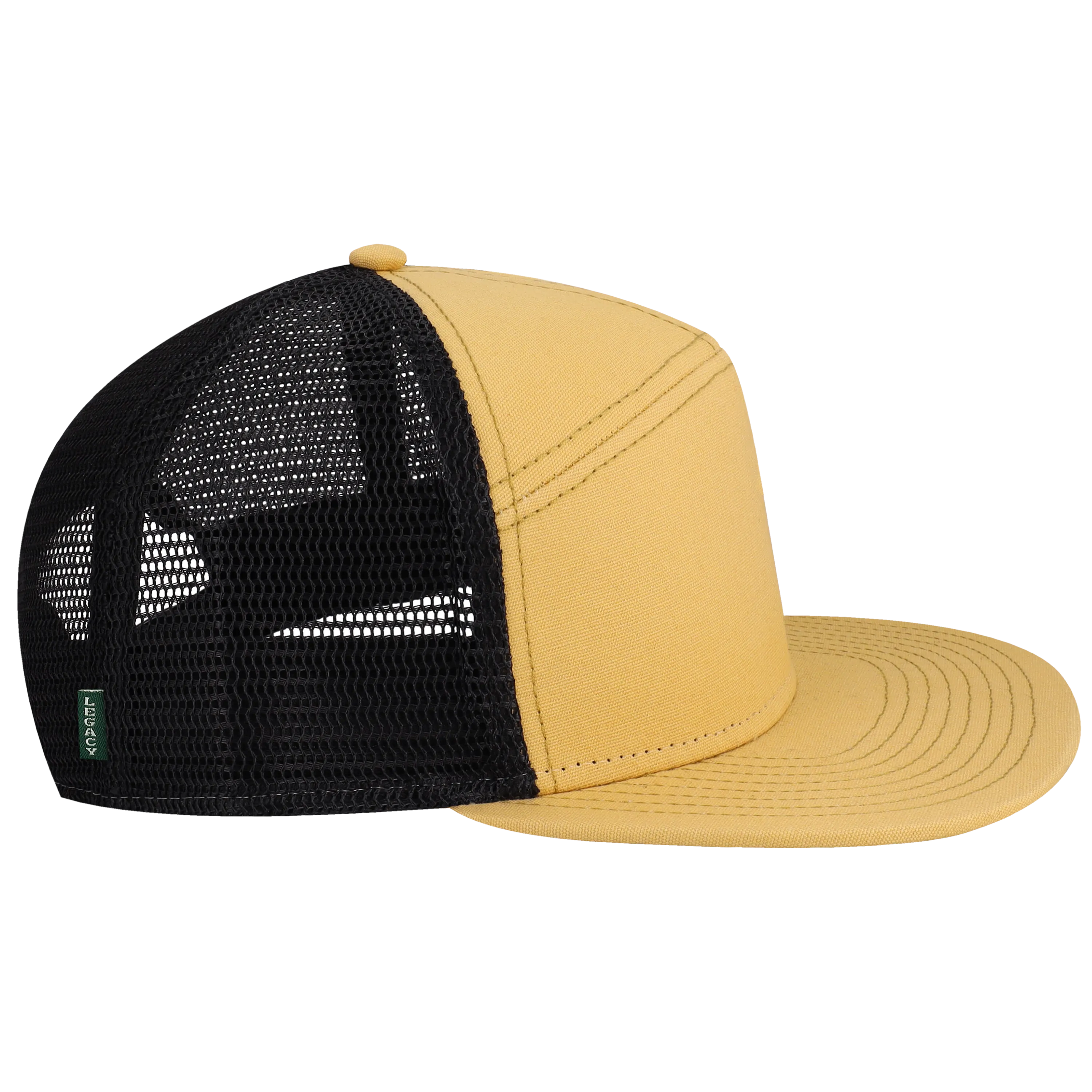 H7FB Hopback 7-Panel Flat Brim Trucker Hat