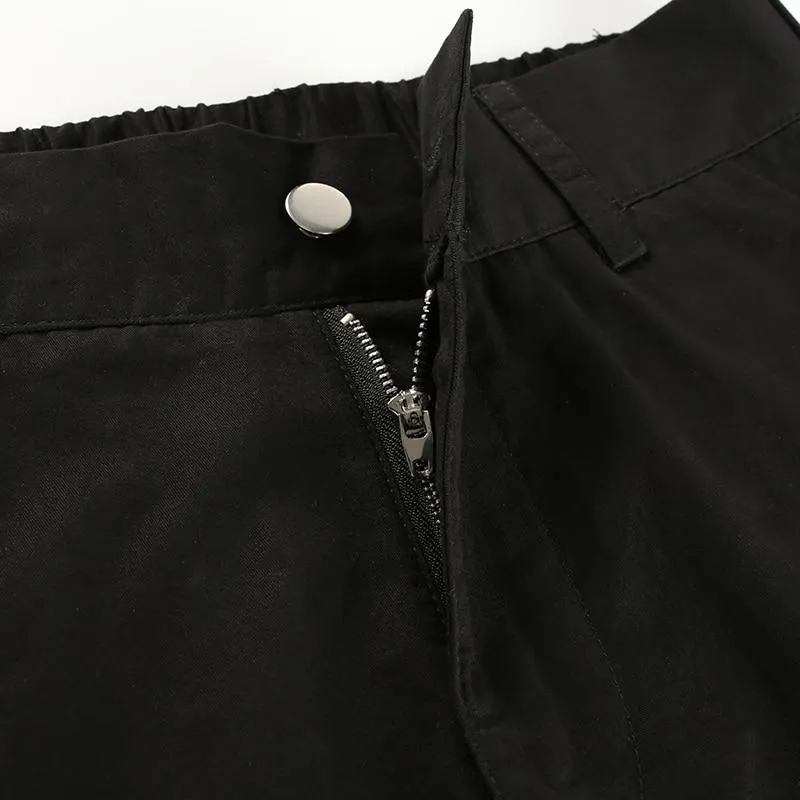 High Waisted Black Cargo Pants