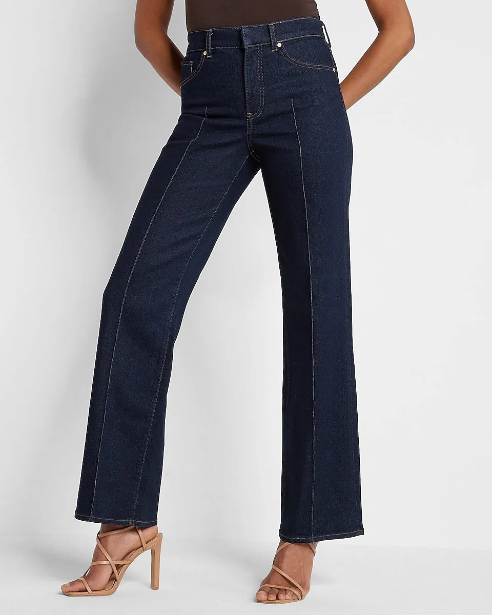 High Waisted Rinse Wide Leg Jeans in Dark Wash