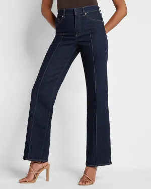 High Waisted Rinse Wide Leg Jeans in Dark Wash