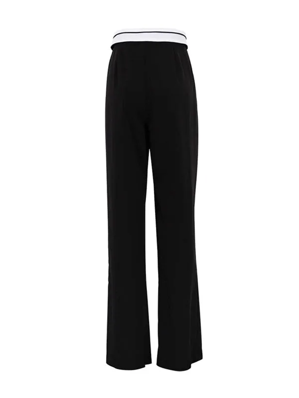 High Waisted Wide Leg Split-Joint Casual Pants Bottoms Trousers