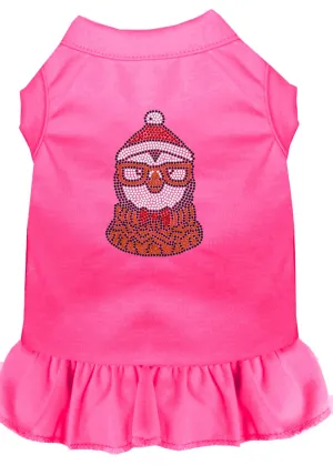 Hipster Penguin Rhinestone Dog Dress Bright Pink 4x (22)