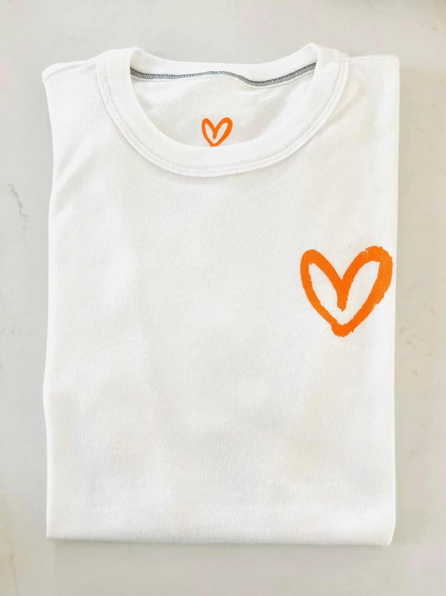 Imperfect Heart Tee - White/Orange